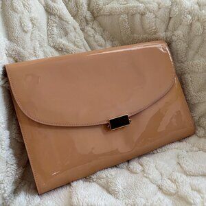 Mansur Gavriel Patent Leather Envelope Clutch - Light pink / Beige
